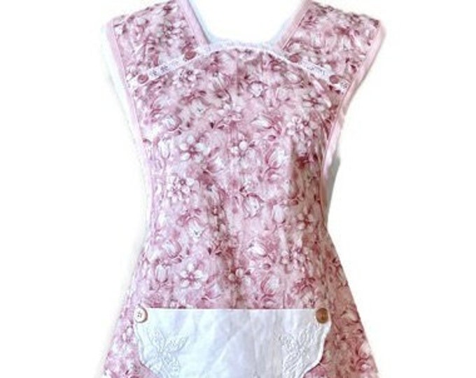 Light and Dark Pink Old-Fashioned Apron Fits Sizes M-L