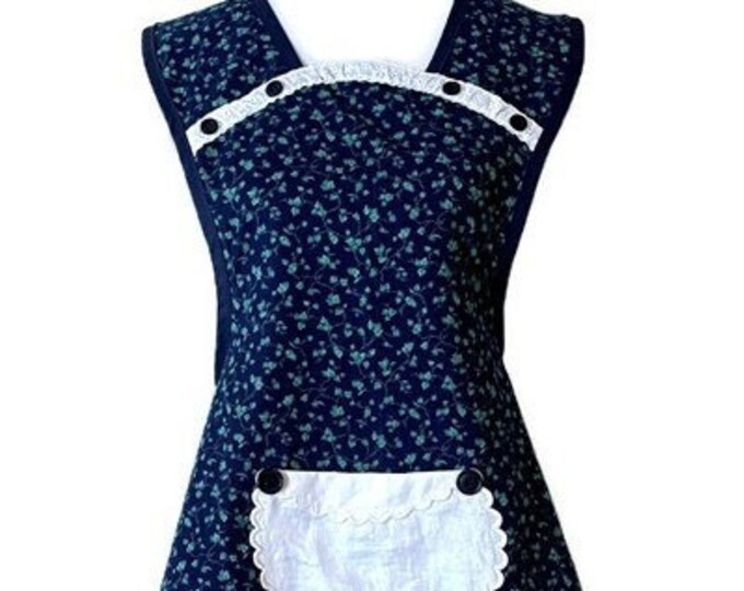 Ivy on Navy Old-Fashioned Apron Fits Sizes L-XL