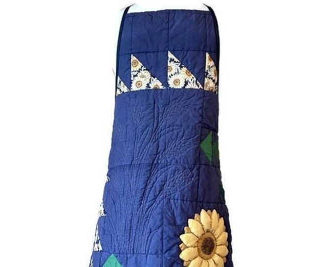 Sunflower Quilted Apron Fits Sizes XL-1X-2X