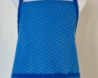 Blue Geometric Print Child's Apron Fits Sizes 5-6 / Apron for Boys