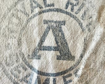 Faded Royal River Feed Sack Apron