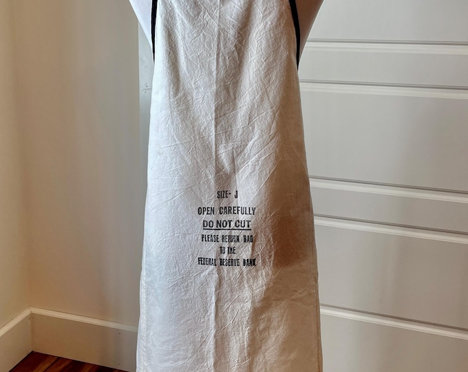 Federal Reserve Bank Vintage Cash Sack Apron Fits Sizes XS-S-M