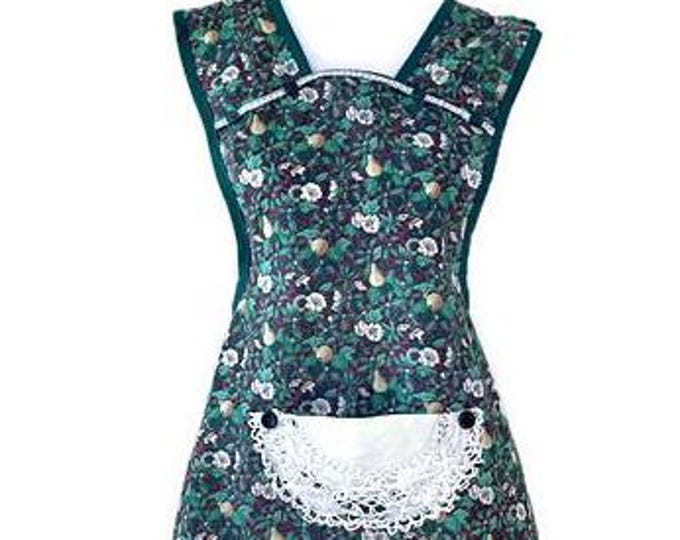 Green and Red Fruit Print Old-Fashioned Apron Fits Sizes L-XL