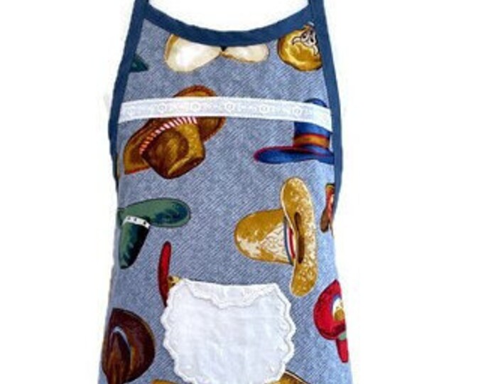 Hats In The Air Girl's Apron Fits Sizes 3-4