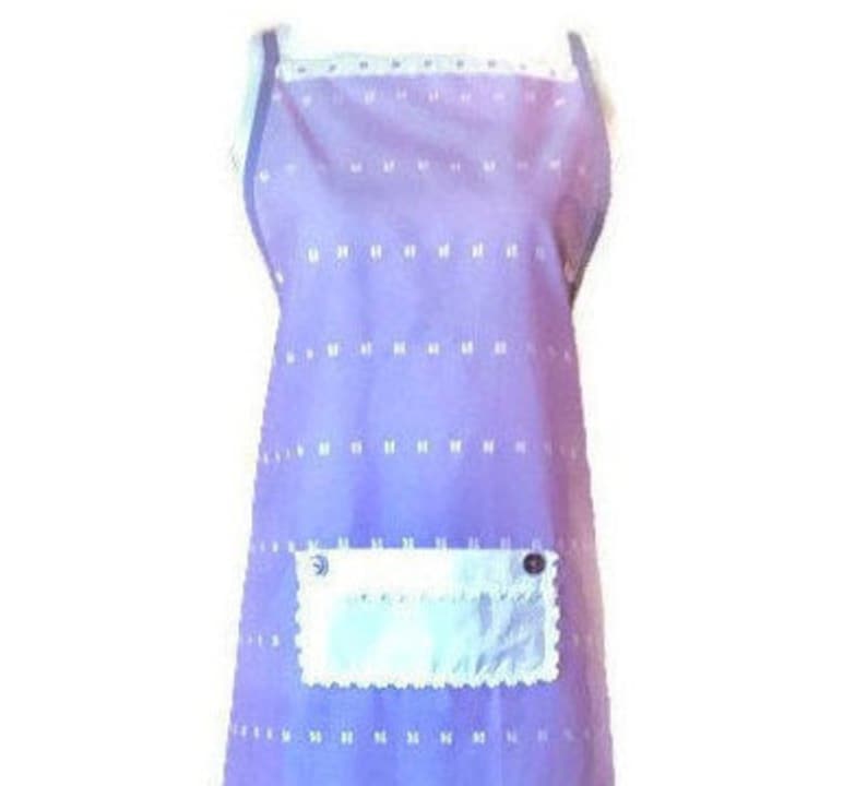 1X Purple Eyelet Full-Length Apron Purple Apron for Women Size XL