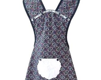 Tulips On Black Old-Fashioned Apron Fits Sizes XS-S
