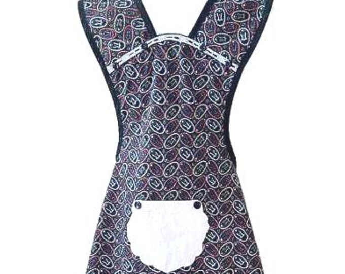 Tulips On Black Old-Fashioned Apron Fits Sizes XS-S