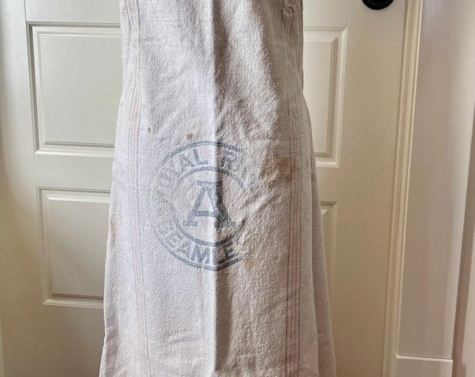 Faded Royal River Feed Sack Apron