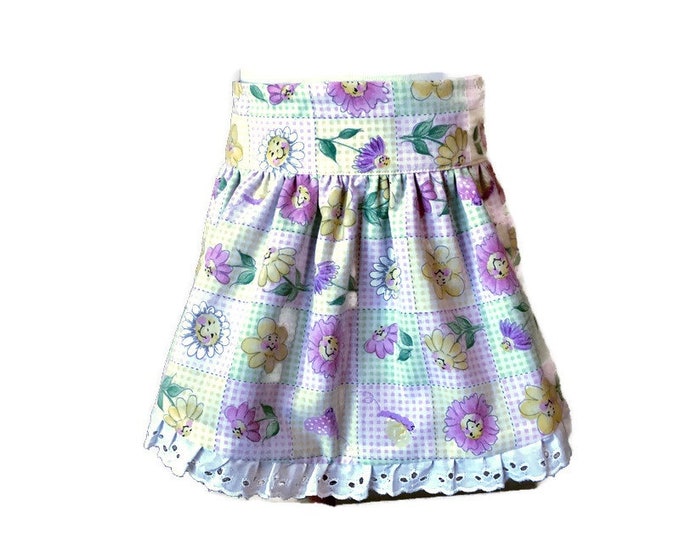 Reversible Half Apron for Girls Fits Sizes 3, 4, 5 or 6