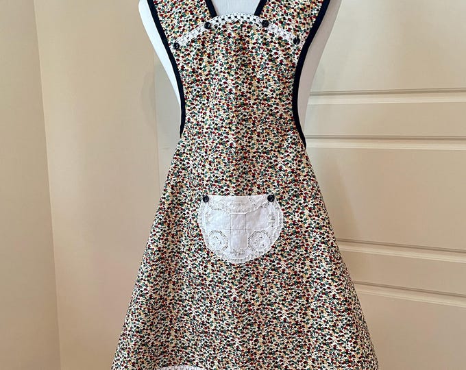 Geometric Print Old-Fashioned Apron Fits Sizes XS-S