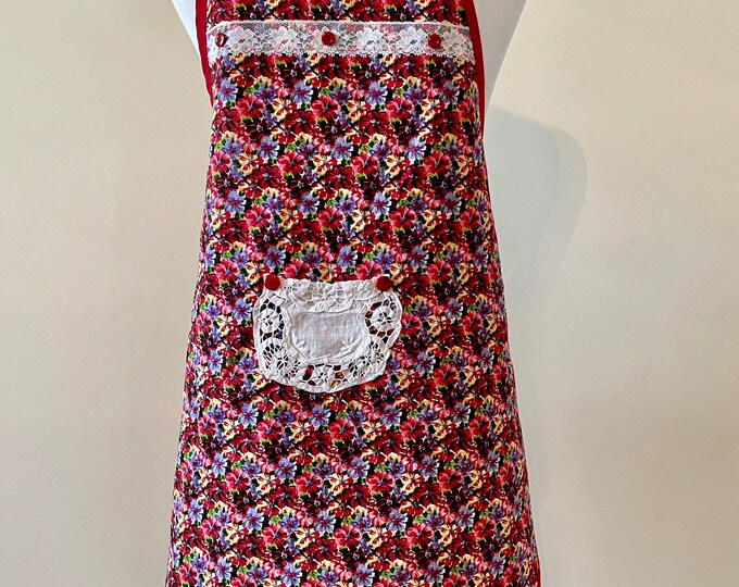 Yellow, Burgundy, Purple Preteen Apron Fits Sizes 10-12