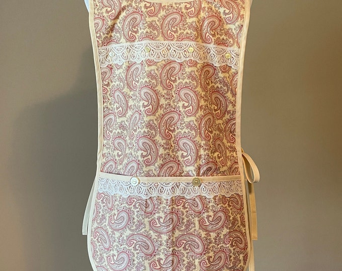 Yellow Paisley Cobbler Apron Fits Sizes S, M or L