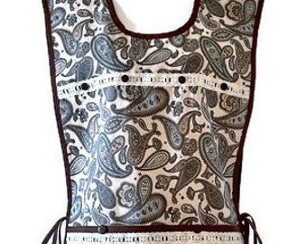 Tan and Brown Paisley Cobbler Apron Fits Sizes 2X or 3Xs