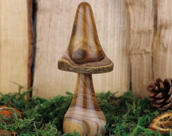 Hand made mushroom from Laburnum wood #41. Hand crafted unique fungi gift, ideal present for the nature lover