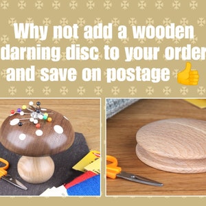 Wooden Mushroom Needle Minder by Alison Glass