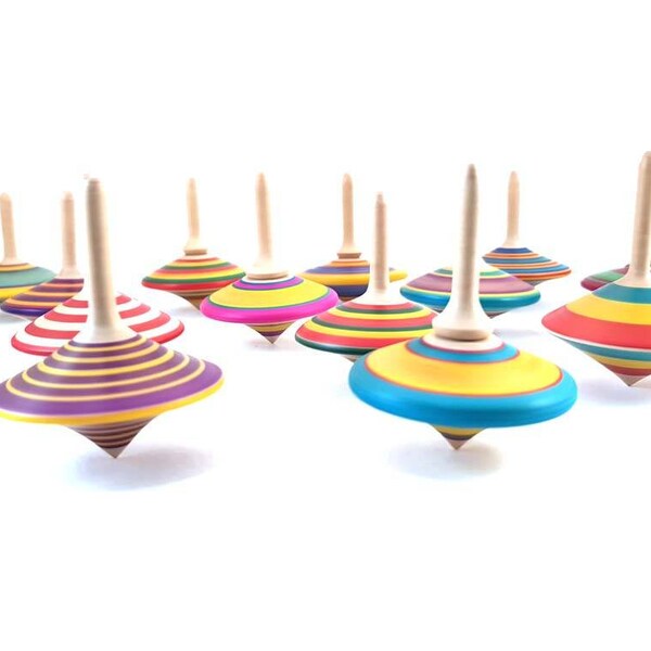 Wooden Spinning Tops Etsy UK