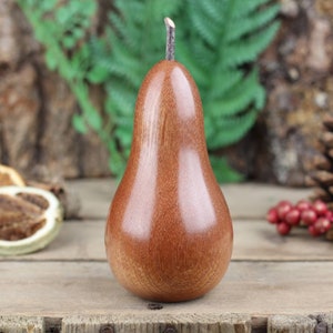 Hand crafted wooden Pear made from Sapele Mahogany A image 4