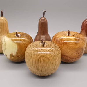 Hand crafted wooden Pear made from Sapele Mahogany A image 7