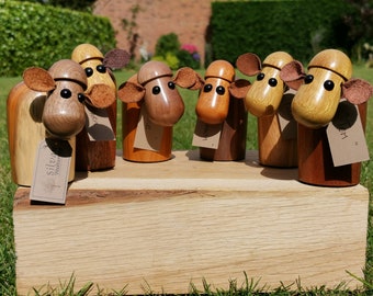 Wooden Sheep ornaments, unique hand crafted decorative pieces made from selected hardwoods. Gift wrapped so perfect as a Christmas present!!