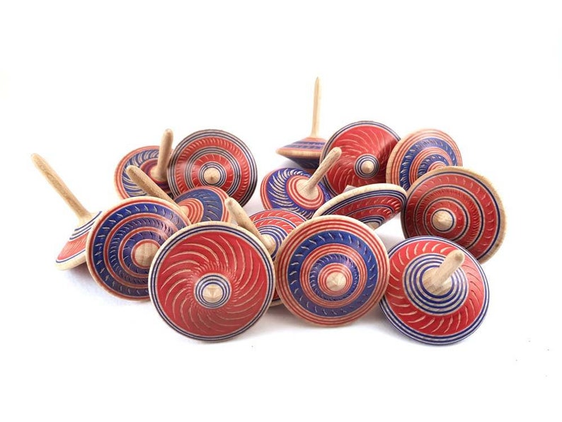 Wooden spinning tops Turned top Handmade gift Vintage game Etsy