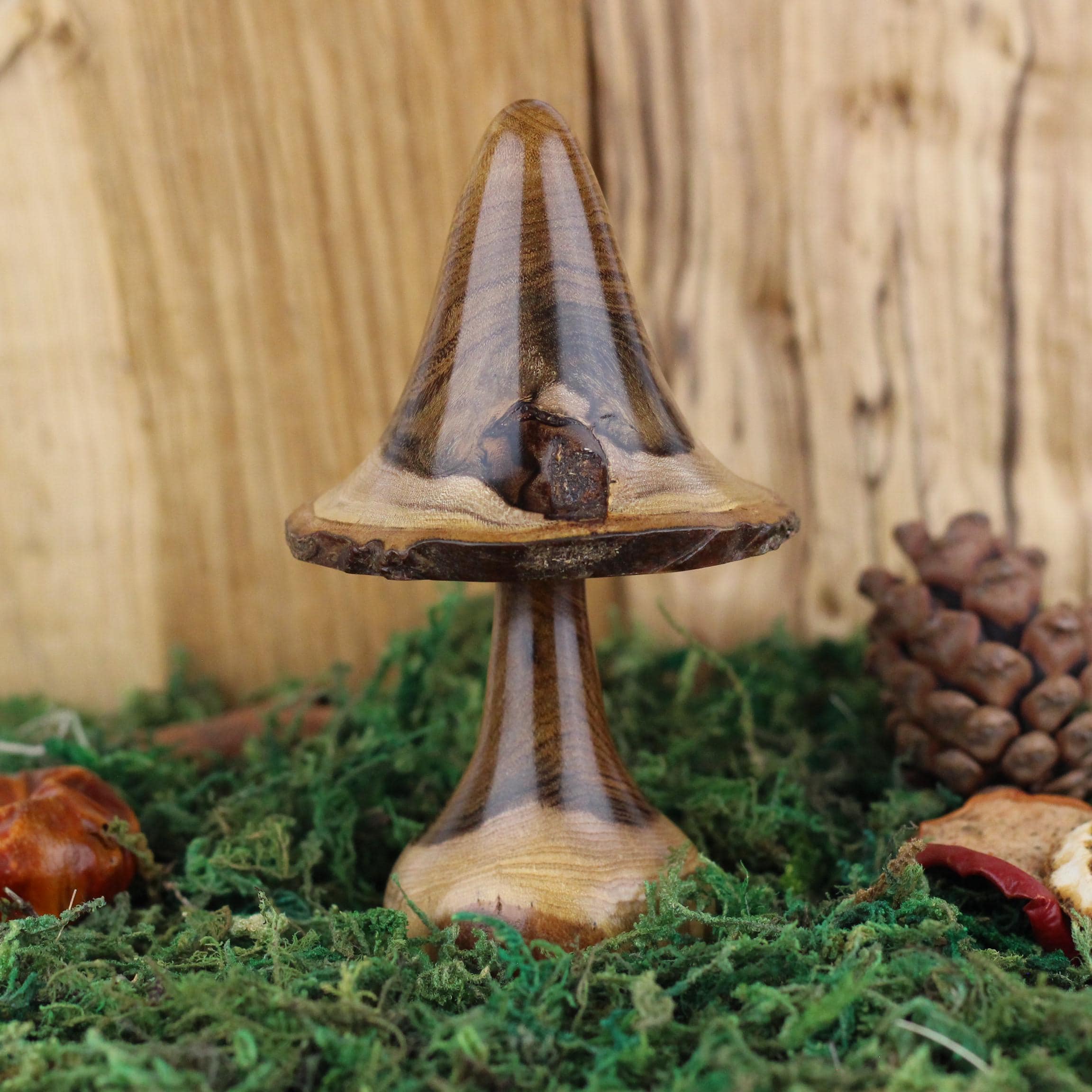 Ornamental Turned Mushroom Made From Laburnum Wood #60. Ideal