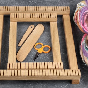 Tapestry frame weaving loom, hand crafted from solid Oak, made in two sizes by SilvanWoodturning