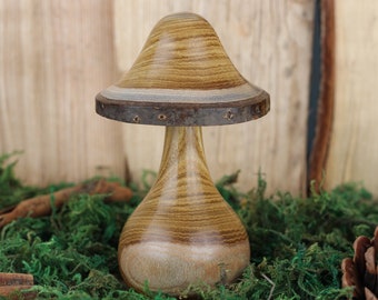 Wooden mushroom made from Laburnum #6 Hand crafted unique gift, ideal present for the nature lover