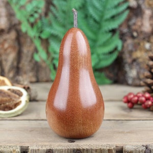 Hand crafted wooden Pear made from Sapele Mahogany A image 5