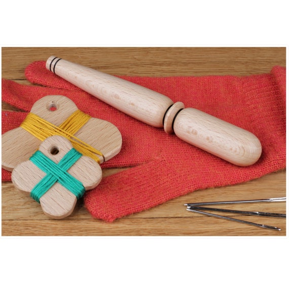Hand crafted glove darner made from Beech, wooden tool for mending holes in fingers