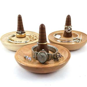 Small wooden ring and jewellery dish, hand crafted from selected hardwoods
