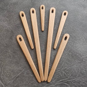 Wooden weaving needles, ideal for tapestry or nalbinding. Hand crafted and made from Beech wood, these would make the perfect special gift image 4