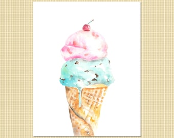 giant ice cream cone art print