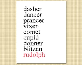 Reindeer Names art print