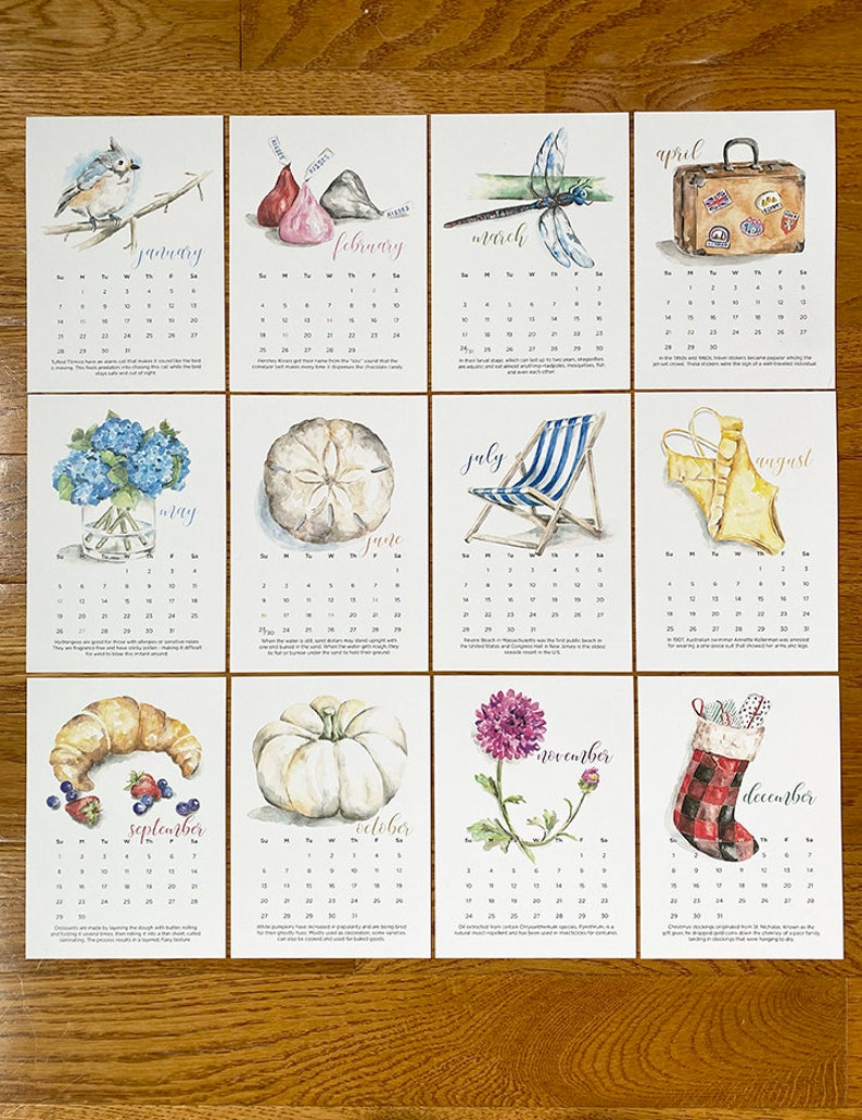 2024 Watercolor Calendars 5x7 image 3