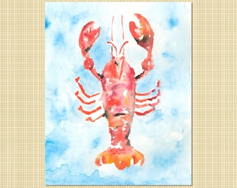 lobster watercolor art print