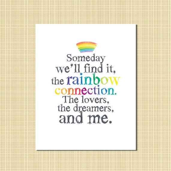 Rainbow Connection Print Etsy rainbow connection print