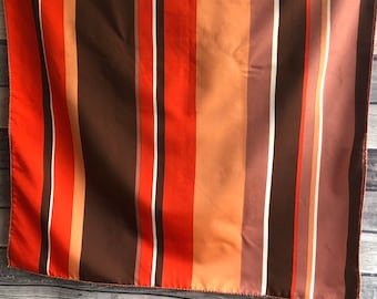Vintage Square 1970 Striped Scarf