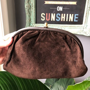 Vintage 1970&#39;s Cornell Creations Velvety Leather Clutch