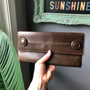 Vintage 1950&#39;s Genuine Leather Clutch, Jean Shilton, Made in England