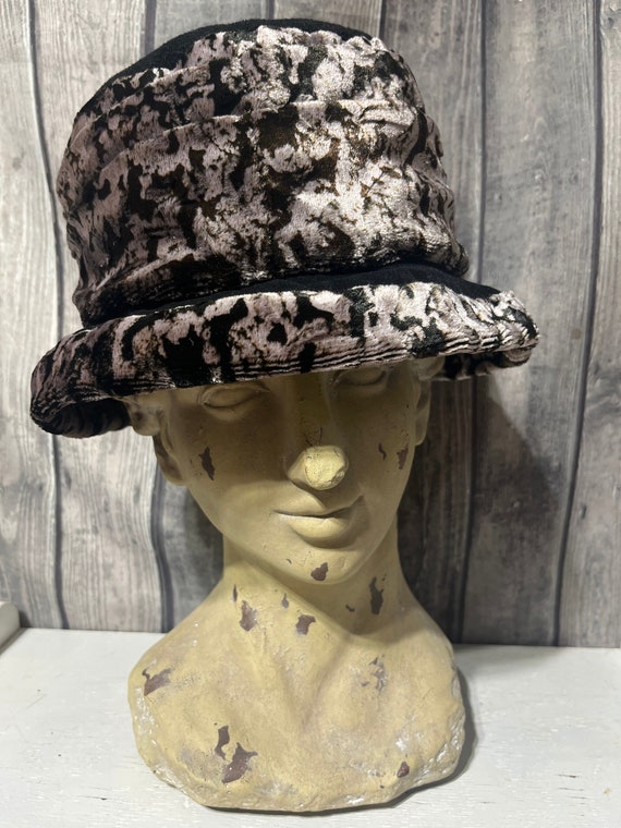 Art Velvet Bucket Hat 90s Boho Red Velvet Bucket Hat Silk Flower - Etsy main image 3
