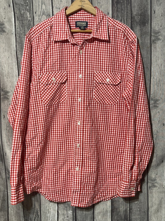Vintage Cherokee Red Gingham button up shirt