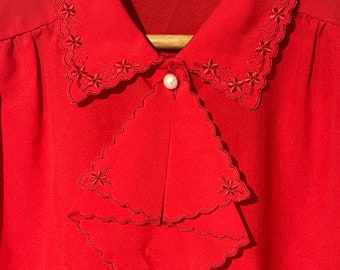 Vintage 1980’s Red Blouse with bow