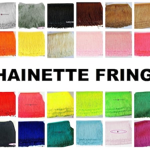 32 COLORS - 1 yard 18&quot; Chainette Fringe Dance Costume Lamp Trim - U Pick Color
