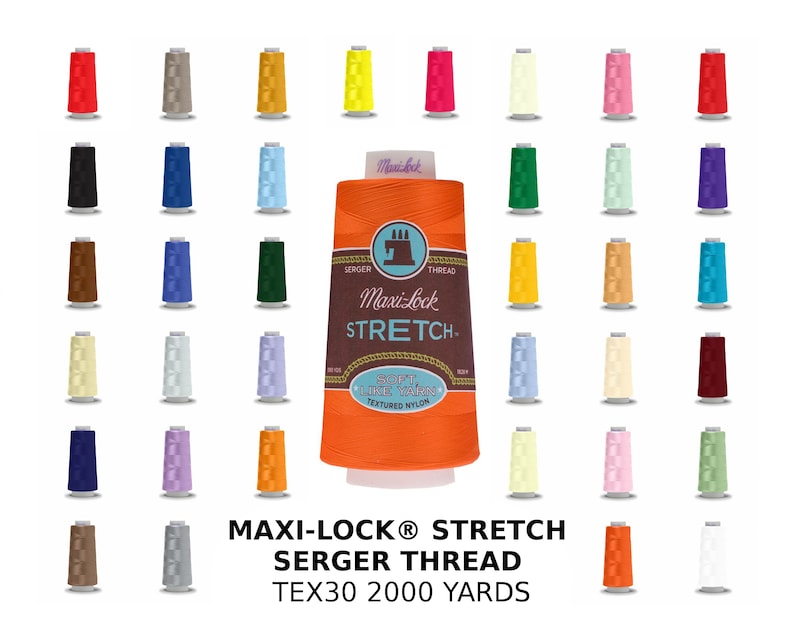 Maxilock® Serger Stretch Textured Nylon Thread Tex 30 2000 Etsy