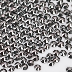 10gross/1440pcs 2078 JET HEMATITE 208 Silver-Foiled HOTFIX Genuine Swarovski Crystals