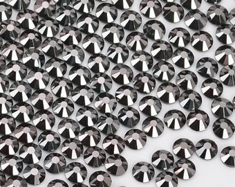 10gross/1440pcs 2078 JET HEMATITE 208 Silver-Foiled HOTFIX Swarovski Crystals