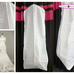 XL White Wedding Prom Dress Breathable Garment Bag - 72" x 24" x 10" Gusset