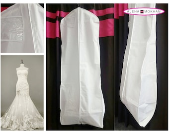 XL White Wedding Prom Dress Breathable Garment Bag - 72" x 24" x 10" Gusset