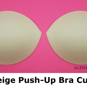 BRA CUPS (BEIGE) SEW IN, PUSH UP VARIOUS SIZES