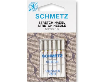Schmetz Stretch Ball Point Sewing Machine Needles: Sizes 75/11, 90/14 (5pcs/pack)